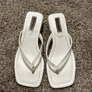 White Steve Madden sandal heel
